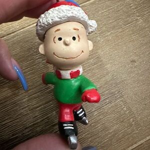 Hallmark Peanuts Linus Holiday Skating Ornament - Red and Green